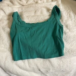 SHEIN Teal Ribbed Crop Top